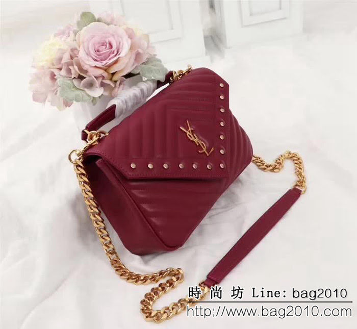 YSL聖羅蘭 新款爆賣款 小牛皮 鏈條郵差包 可手提肩背 26603-1 YAS1205